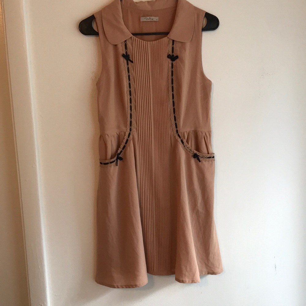 Black bow baby doll dress